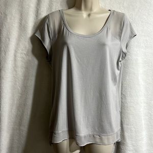 The Limited women’s gray, short sleeve, T-shirt, with netting accents size L